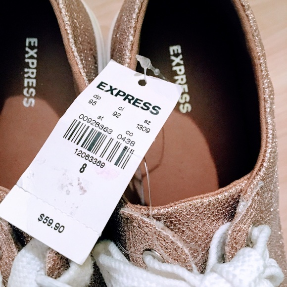 Ladies Express Gold Sparkley Sneakers - Picture 4 of 5